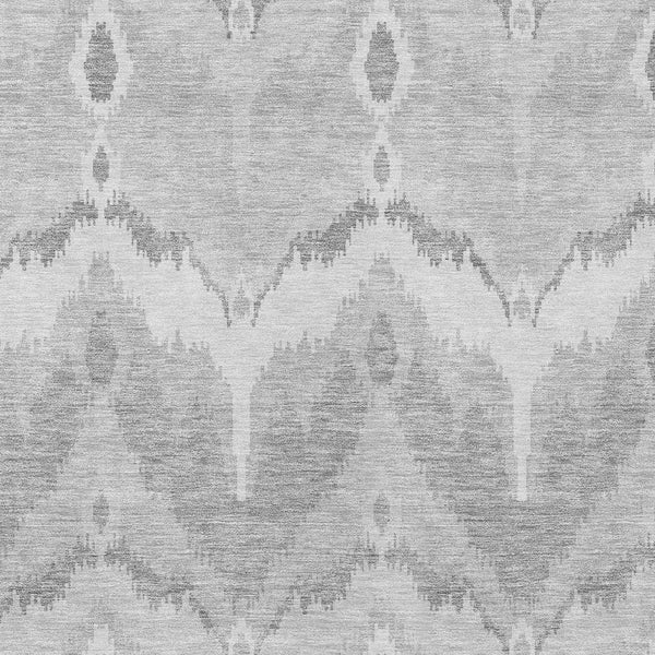 Homeroots 3' Artichoke Green And Beige Ikat Washable Area Rug - Perfect For Indoor And Outdoor Spaces 5' X 8' Polyester 584381