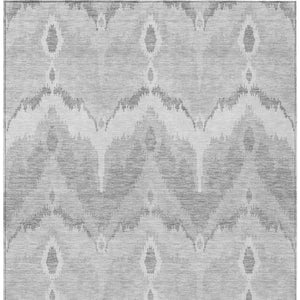 Homeroots 3' Artichoke Green And Beige Ikat Washable Area Rug - Perfect For Indoor And Outdoor Spaces 8' X 10' Polyester 584383
