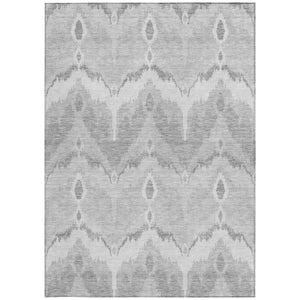 Homeroots 3' Artichoke Green And Beige Ikat Washable Area Rug - Perfect For Indoor And Outdoor Spaces 9' X 12' Polyester 584384