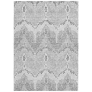 Homeroots 3' Artichoke Green And Beige Ikat Washable Area Rug - Perfect For Indoor And Outdoor Spaces 10' X 14' Polyester 584385