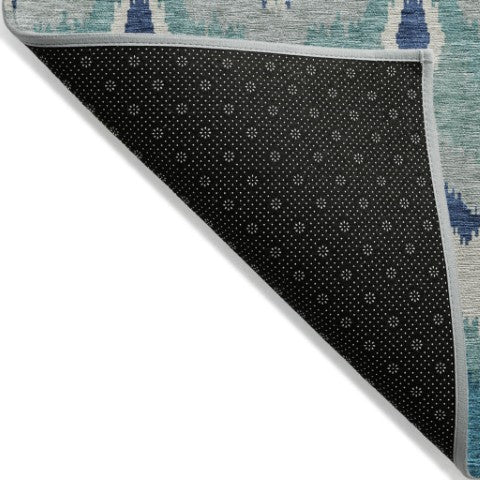 Homeroots 3' Artichoke Green And Beige Ikat Washable Area Rug - Perfect For Indoor And Outdoor Spaces 3' X 5' Polyester 584386