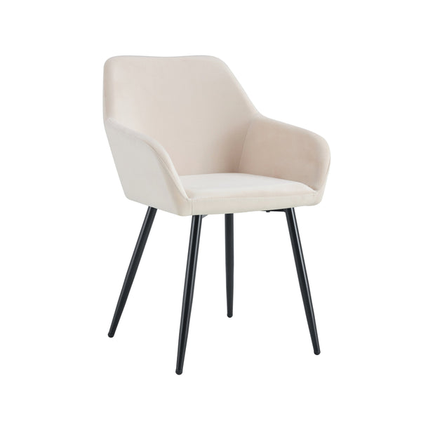 English Elm Leisure Velvet Accent Arm Chairs Set Of 2 - Modern Ergonomic Design With Sturdy Black Metal Legs W370P203682