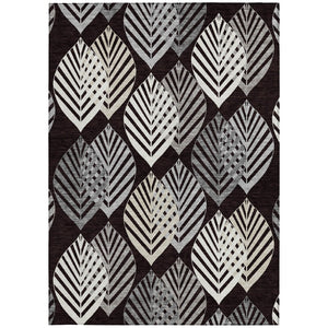 Homeroots 3' Artichoke Green Floral Area Rug - Washable, Durable, Ideal For Indoor & Outdoor Spaces 8' X 10' Polyester 584407