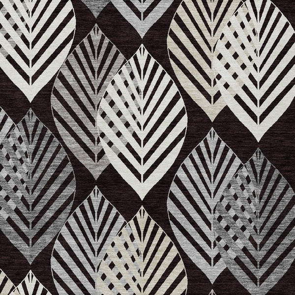 Homeroots 3' Artichoke Green Floral Area Rug - Washable, Durable, Ideal For Indoor & Outdoor Spaces 10' X 14' Polyester 584409