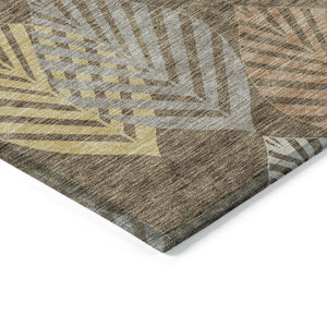 Homeroots 3' Artichoke Green Floral Area Rug - Washable, Durable, Ideal For Indoor & Outdoor Spaces 3' X 5' Polyester 584410