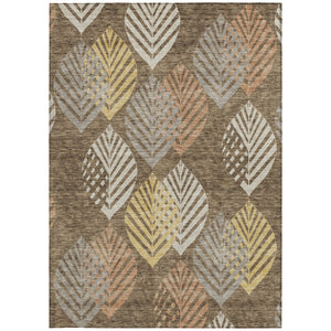 Homeroots 3' Artichoke Green Floral Area Rug - Washable, Durable, Ideal For Indoor & Outdoor Spaces 3' X 5' Polyester 584410