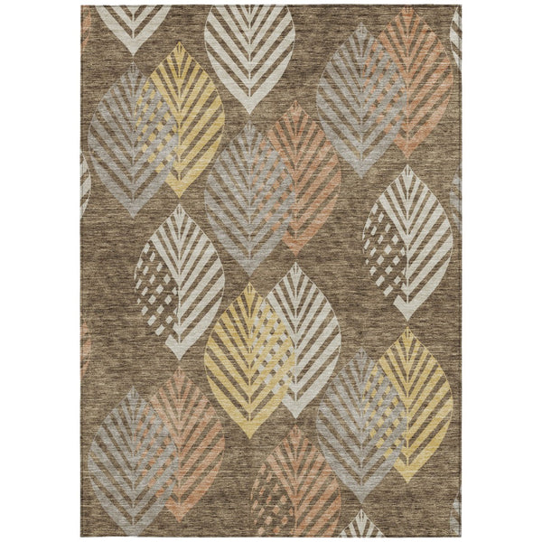 Homeroots 3' Artichoke Green Floral Area Rug - Washable, Durable, Ideal For Indoor & Outdoor Spaces 3' X 5' Polyester 584410