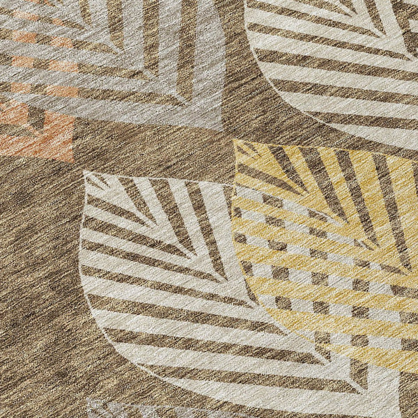 Homeroots 3' Artichoke Green Floral Area Rug - Washable, Durable, Ideal For Indoor & Outdoor Spaces 8' Round Polyester 584412