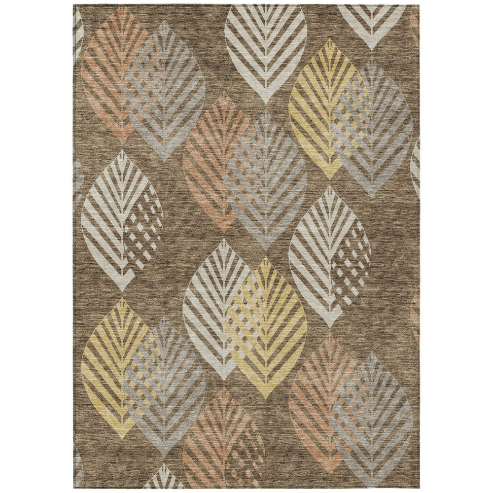 HomeRoots 5' Timeless Floral Washable Indoor Outdoor Area Rug for Durable, Stylish Spaces with Easy Care 8' X 10' 584413