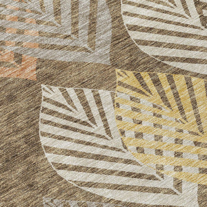 Homeroots 3' Artichoke Green Floral Area Rug - Washable, Durable, Ideal For Indoor & Outdoor Spaces 8' X 10' Polyester 584413