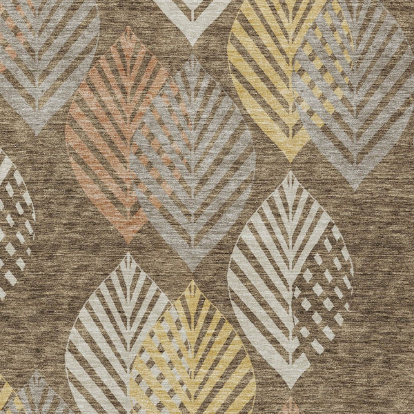 Homeroots 3' Artichoke Green Floral Area Rug - Washable, Durable, Ideal For Indoor & Outdoor Spaces 10' X 14' Polyester 584415