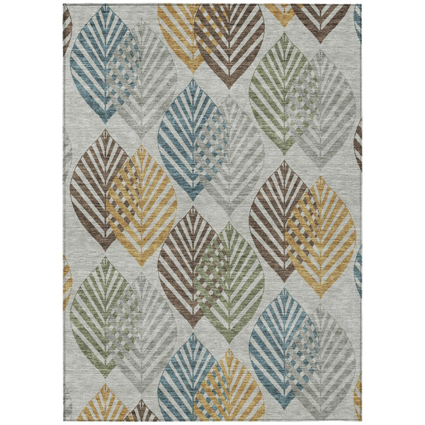 Homeroots 3' Artichoke Green Floral Area Rug - Washable, Durable, Ideal For Indoor & Outdoor Spaces 3' X 5' Polyester 584416