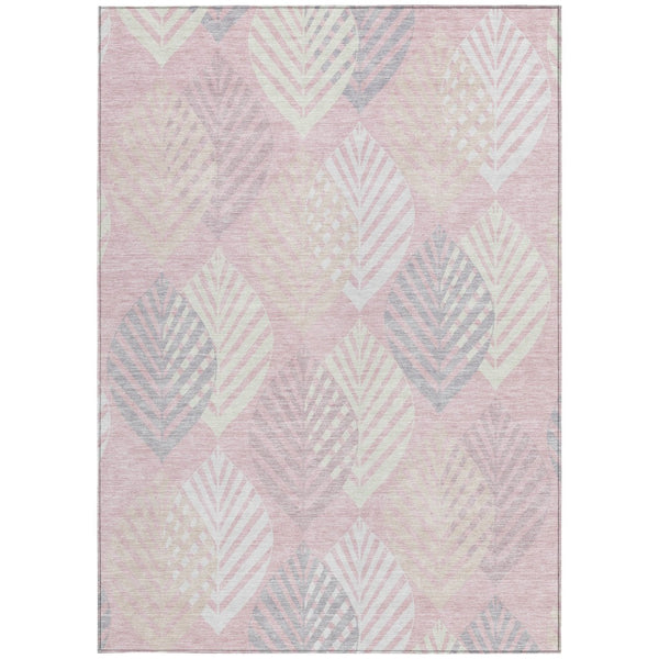 Homeroots 3' Artichoke Green Floral Area Rug - Washable, Durable, Ideal For Indoor & Outdoor Spaces 3' X 5' Polyester 584428