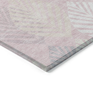 Homeroots 3' Artichoke Green Floral Area Rug - Washable, Durable, Ideal For Indoor & Outdoor Spaces 5' X 8' Polyester 584429