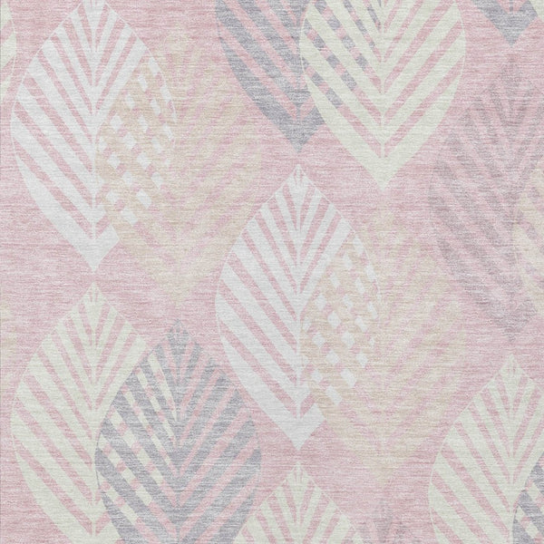 Homeroots 3' Artichoke Green Floral Area Rug - Washable, Durable, Ideal For Indoor & Outdoor Spaces 5' X 8' Polyester 584429