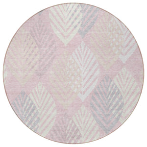 Homeroots 3' Artichoke Green Floral Area Rug - Washable, Durable, Ideal For Indoor & Outdoor Spaces 8' Round Polyester 584430