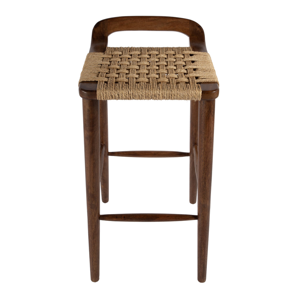 Butler Specialty Luna Wood And Jute Counter Stool - Vintage Charm Meets Modern Elegance For Stylish Spaces Brown Mango Solids,Jute Rope 5844354-butler