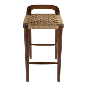Butler Specialty Luna Wood And Jute Counter Stool - Vintage Charm Meets Modern Elegance For Stylish Spaces Brown Mango Solids,Jute Rope 5844354-butler