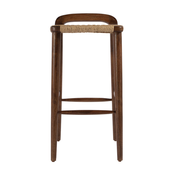 Butler Specialty Luna Wood And Jute Counter Stool - Vintage Charm Meets Modern Elegance For Stylish Spaces Brown Mango Solids,Jute Rope 5844354-butler