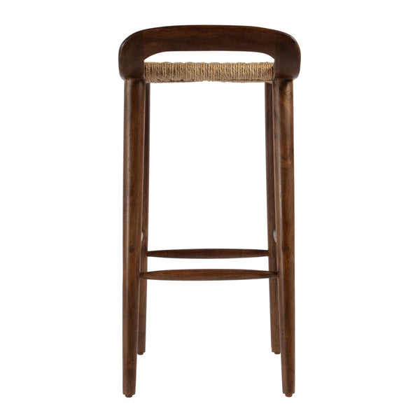 Butler Specialty Luna Wood And Jute Counter Stool - Vintage Charm Meets Modern Elegance For Stylish Spaces Brown Mango Solids,Jute Rope 5844354-butler