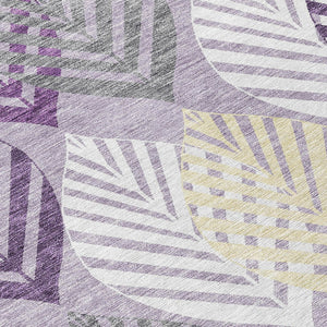 Homeroots 3' Artichoke Green Floral Area Rug - Washable, Durable, Ideal For Indoor & Outdoor Spaces 8' Round Polyester 584436