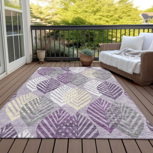 Homeroots 3' Artichoke Green Floral Area Rug - Washable, Durable, Ideal For Indoor & Outdoor Spaces 8' X 10' Polyester 584437