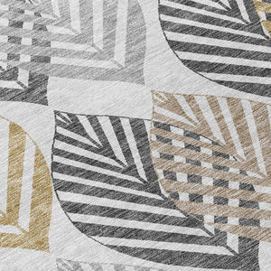 Homeroots 3' Artichoke Green Floral Area Rug - Washable, Durable, Ideal For Indoor & Outdoor Spaces 8' Round Polyester 584442