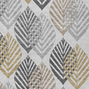 Homeroots 3' Artichoke Green Floral Area Rug - Washable, Durable, Ideal For Indoor & Outdoor Spaces 8' X 10' Polyester 584443