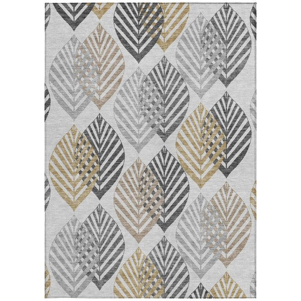 Homeroots 3' Artichoke Green Floral Area Rug - Washable, Durable, Ideal For Indoor & Outdoor Spaces 9' X 12' Polyester 584444