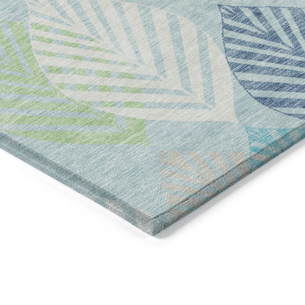 Homeroots 3' Artichoke Green Floral Area Rug - Washable, Durable, Ideal For Indoor & Outdoor Spaces 9' X 12' Polyester 584450