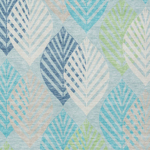 Homeroots 3' Artichoke Green Floral Area Rug - Washable, Durable, Ideal For Indoor & Outdoor Spaces 9' X 12' Polyester 584450