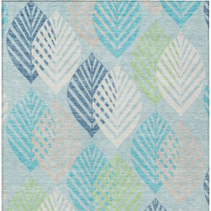 Homeroots 3' Artichoke Green Floral Area Rug - Washable, Durable, Ideal For Indoor & Outdoor Spaces 10' X 14' Polyester 584451