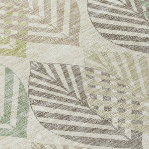 Homeroots 3' Artichoke Green Floral Area Rug - Washable, Durable, Ideal For Indoor & Outdoor Spaces 8' X 10' Polyester 584455