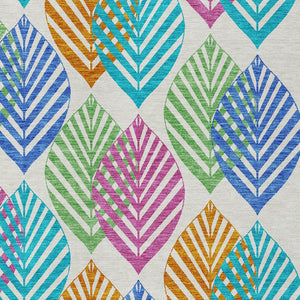 Homeroots 3' Artichoke Green Floral Area Rug - Washable, Durable, Ideal For Indoor & Outdoor Spaces 8' X 10' Polyester 584461