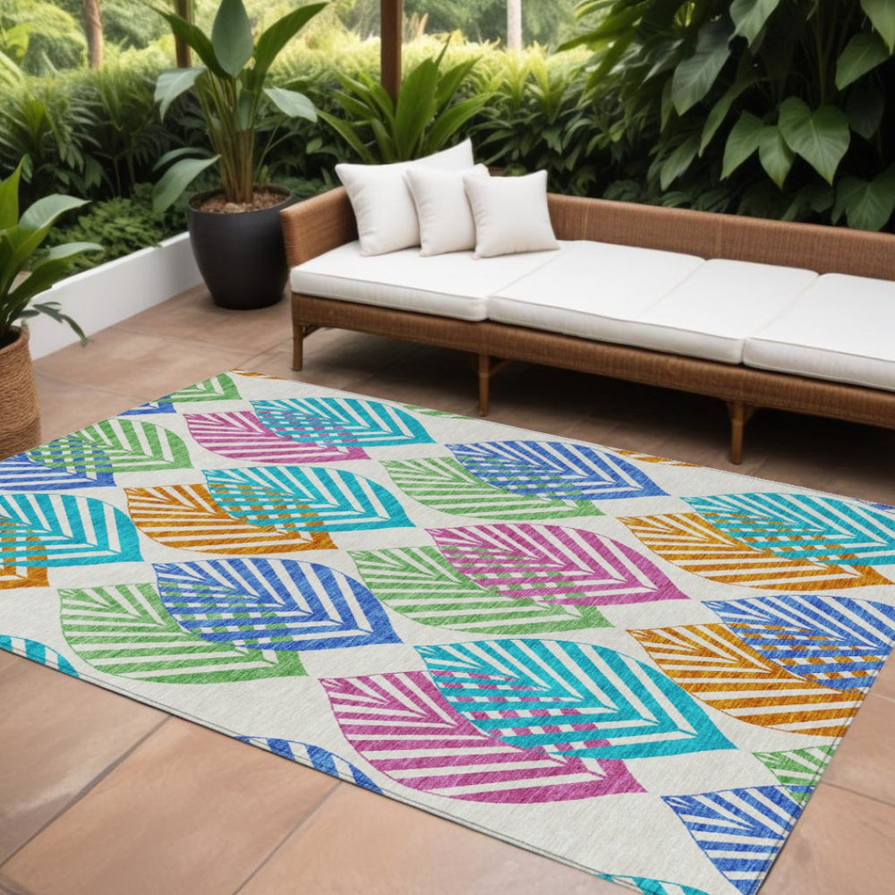 HomeRoots 9' Vibrant Floral Washable Area Rug for Indoor & Outdoor Use - Stylish, Durable, and Easy Care 9' X 12' 584462
