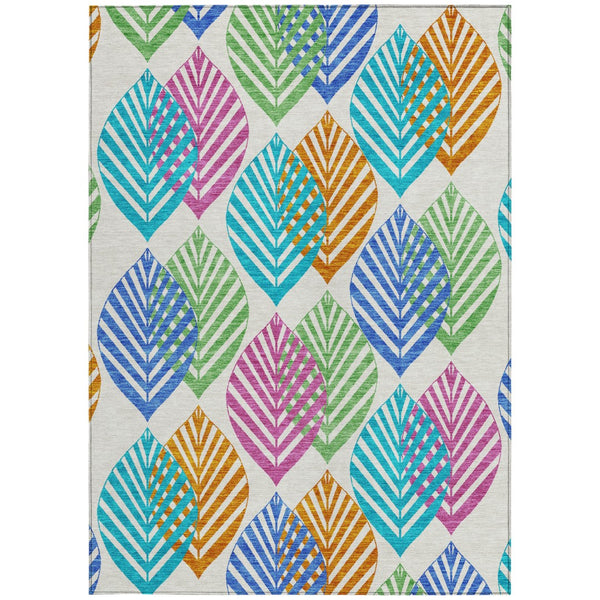 Homeroots 3' Artichoke Green Floral Area Rug - Washable, Durable, Ideal For Indoor & Outdoor Spaces 9' X 12' Polyester 584462