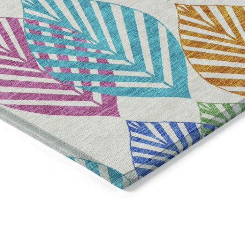 Homeroots 3' Artichoke Green Floral Area Rug - Washable, Durable, Ideal For Indoor & Outdoor Spaces 10' X 14' Polyester 584463