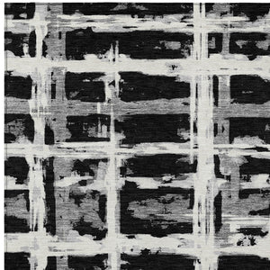 Homeroots 3' Stylish Beige Brown Taupe Striped Washable Area Rug For Indoor And Outdoor Comfort And Charm 5' X 8' Polyester 584471