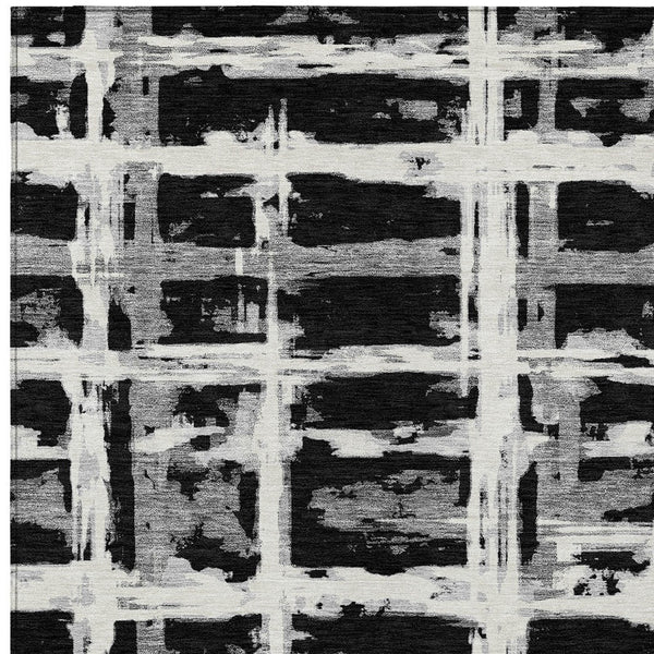 Homeroots 3' Stylish Beige Brown Taupe Striped Washable Area Rug For Indoor And Outdoor Comfort And Charm 5' X 8' Polyester 584471