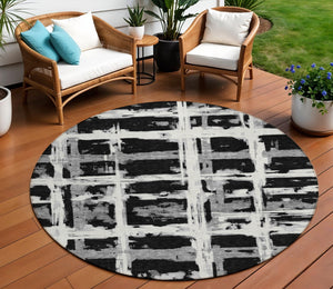 Homeroots 3' Stylish Beige Brown Taupe Striped Washable Area Rug For Indoor And Outdoor Comfort And Charm 8' Round Polyester 584472