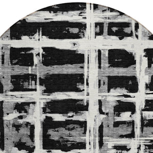 Homeroots 3' Stylish Beige Brown Taupe Striped Washable Area Rug For Indoor And Outdoor Comfort And Charm 8' Round Polyester 584472