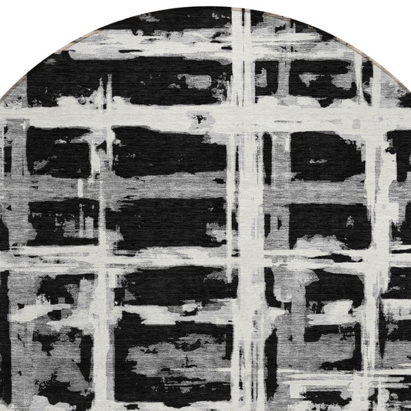 Homeroots 3' Stylish Beige Brown Taupe Striped Washable Area Rug For Indoor And Outdoor Comfort And Charm 8' Round Polyester 584472