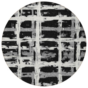 Homeroots 3' Stylish Beige Brown Taupe Striped Washable Area Rug For Indoor And Outdoor Comfort And Charm 8' Round Polyester 584472