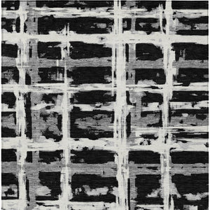 Homeroots 3' Stylish Beige Brown Taupe Striped Washable Area Rug For Indoor And Outdoor Comfort And Charm 9' X 12' Polyester 584474