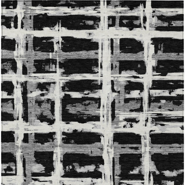 Homeroots 3' Stylish Beige Brown Taupe Striped Washable Area Rug For Indoor And Outdoor Comfort And Charm 9' X 12' Polyester 584474