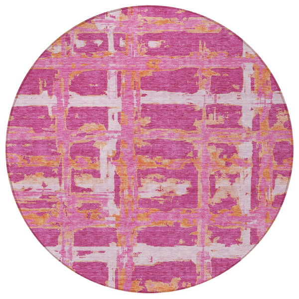 Homeroots 3' Stylish Beige Brown Taupe Striped Washable Area Rug For Indoor And Outdoor Comfort And Charm 8' Round Polyester 584478