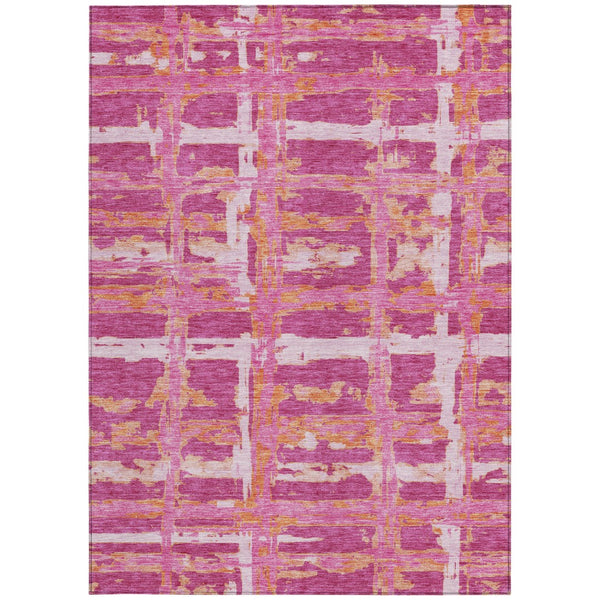 Homeroots 3' Stylish Beige Brown Taupe Striped Washable Area Rug For Indoor And Outdoor Comfort And Charm 10' X 14' Polyester 584481