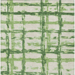 Homeroots 3' Stylish Beige Brown Taupe Striped Washable Area Rug For Indoor And Outdoor Comfort And Charm 5' X 8' Polyester 584483