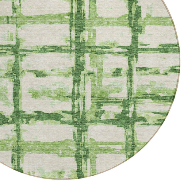 Homeroots 3' Stylish Beige Brown Taupe Striped Washable Area Rug For Indoor And Outdoor Comfort And Charm 8' Round Polyester 584484