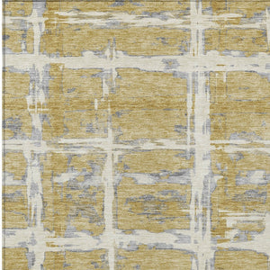 Homeroots 3' Stylish Beige Brown Taupe Striped Washable Area Rug For Indoor And Outdoor Comfort And Charm 3' X 5' Polyester 584488